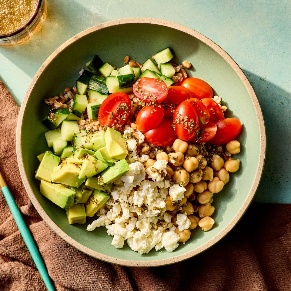 A recipe image of Chickpea-Farro Grain Bowl