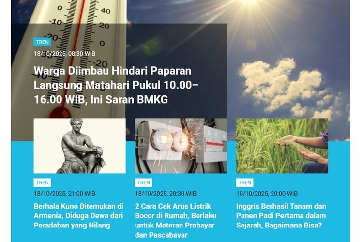 Tren Populer: Hindari Sinar Matahari Pukul 10.00-16.00 | Gunung di Iran Bangkit Setelah 700.000 Tahu