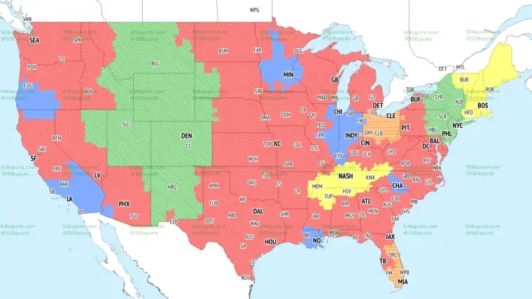 NFL Week 7 coverage map: Full TV schedule for CBS, Fox regional broadcasts