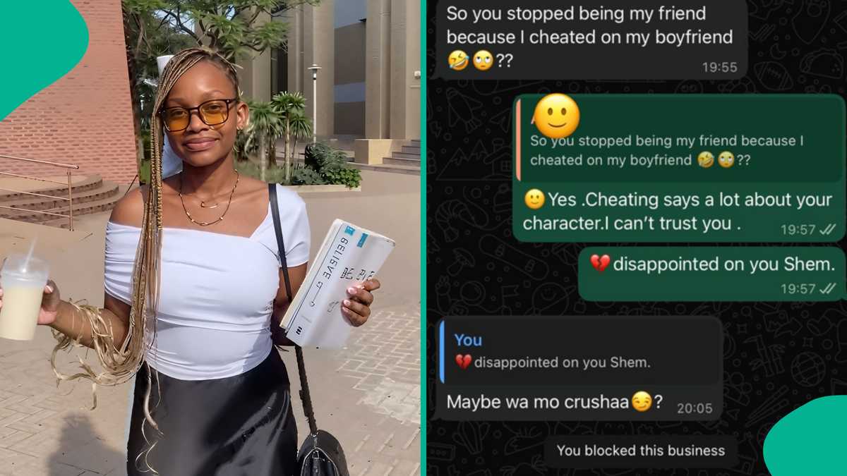 Strict lady shares chat as she cuts off her friend for cheating on her ...