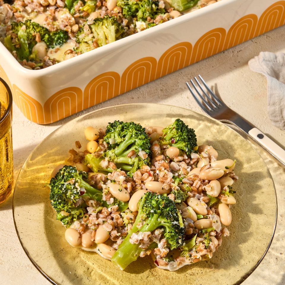 Recipe Image of Creamy Lemon-Parmesan Broccoli & White Bean Casserole