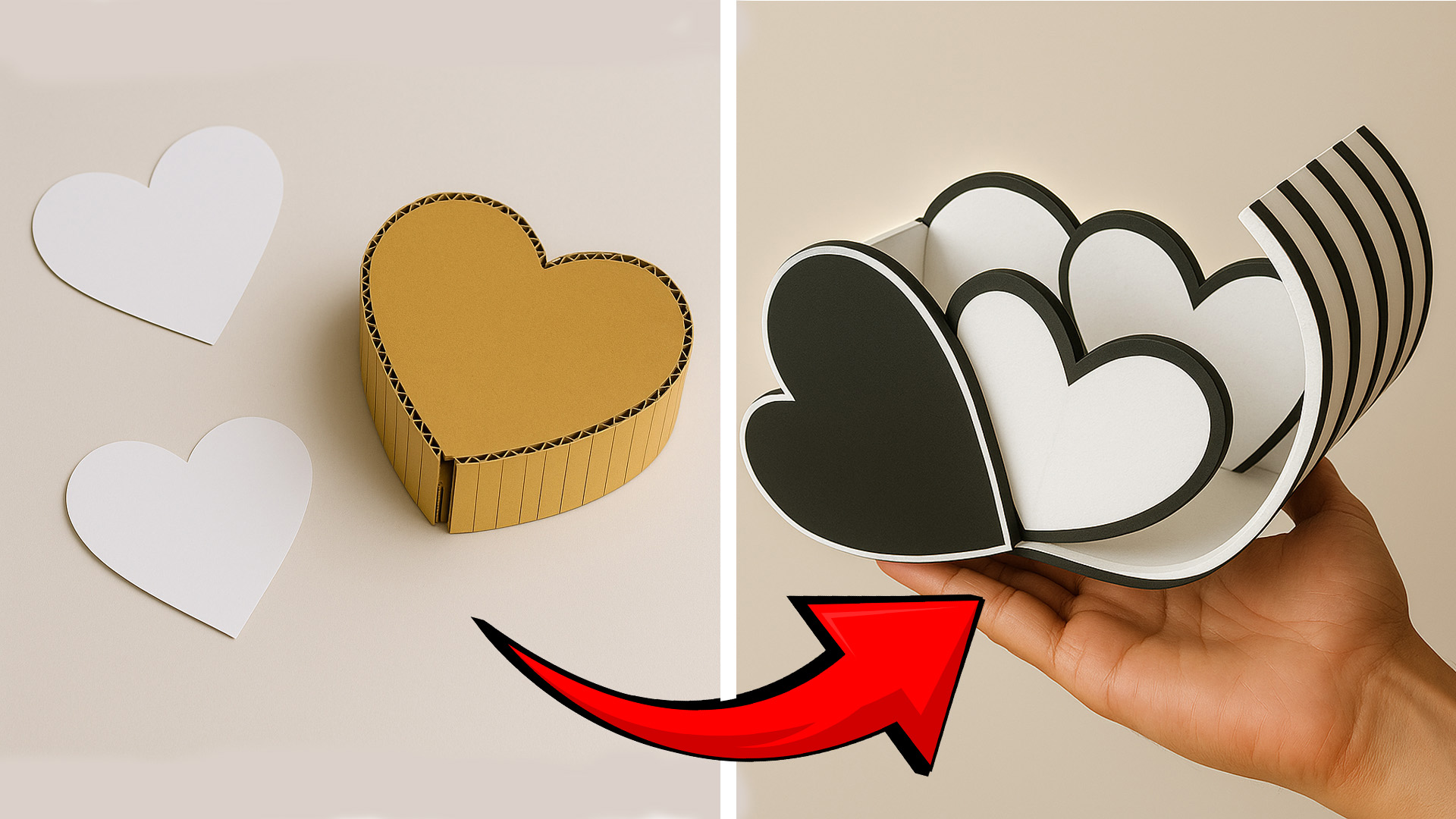 DIY Heart Shape Jewellery Box Cardboard