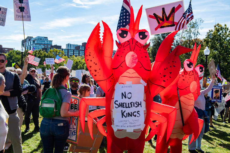 Best signs and costumes from the nationwide ‘No Kings’ protests ...