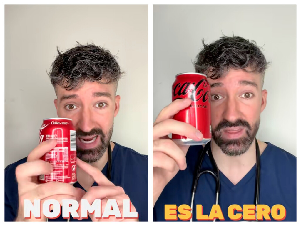 Entre Coca Cola normal o Coca Cola Zero este médico lo tiene claro