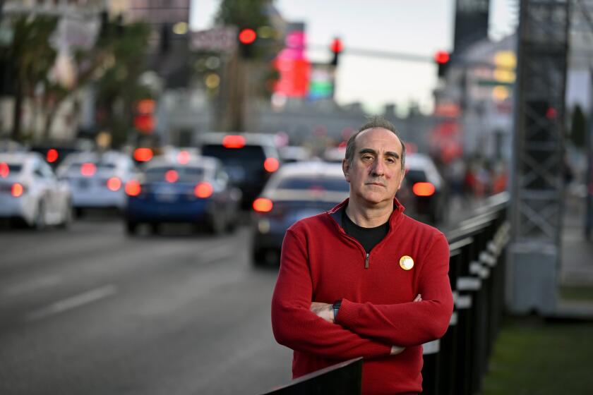 Aaron Mahan twice voted for Donald Trump, but didn't support his election in 2024. He blames the president for Las Vegas' struggling economy. ((David Becker / For The Times))