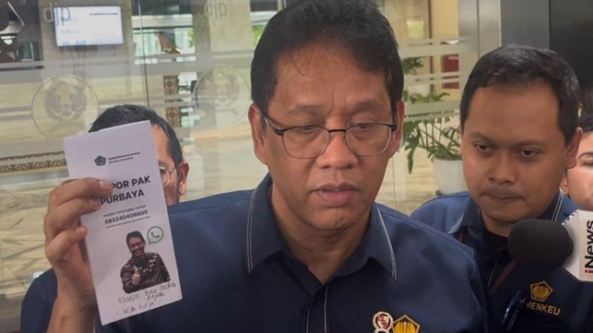 LAPOR PAK PURBAYA - Menteri Keuangan Purbaya Yudhi Sadewa saat ditemui di Kantor Pusat Ditjen Pajak, Jakarta, Rabu (15/10/2025). (KOMPAS.com/ISNA RIFKA SRI RAHAYU)