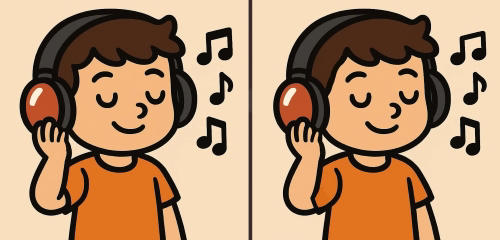 Spot the 3 Differences in Boy Listening to Music Beat the 45-Second ...