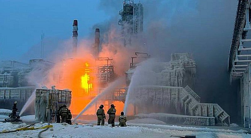Ukrainian drones strike a major Russian gas plant