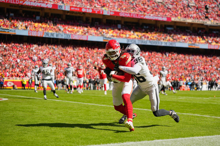 Chiefs vs. Raiders: Rashee Rice catches second touchdown pass, gives KC ...