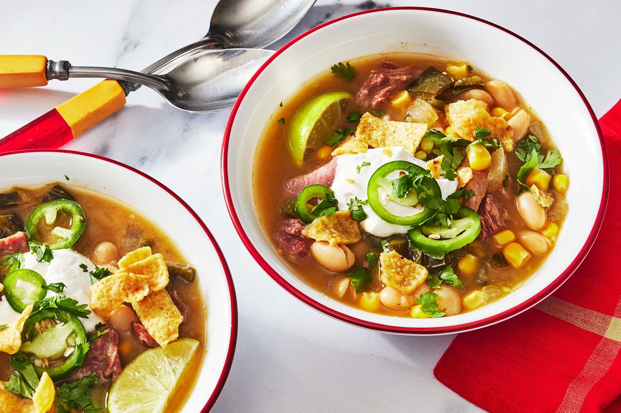 Southern Living Slow Cooker Turkey Chili in the bowl ready to serve