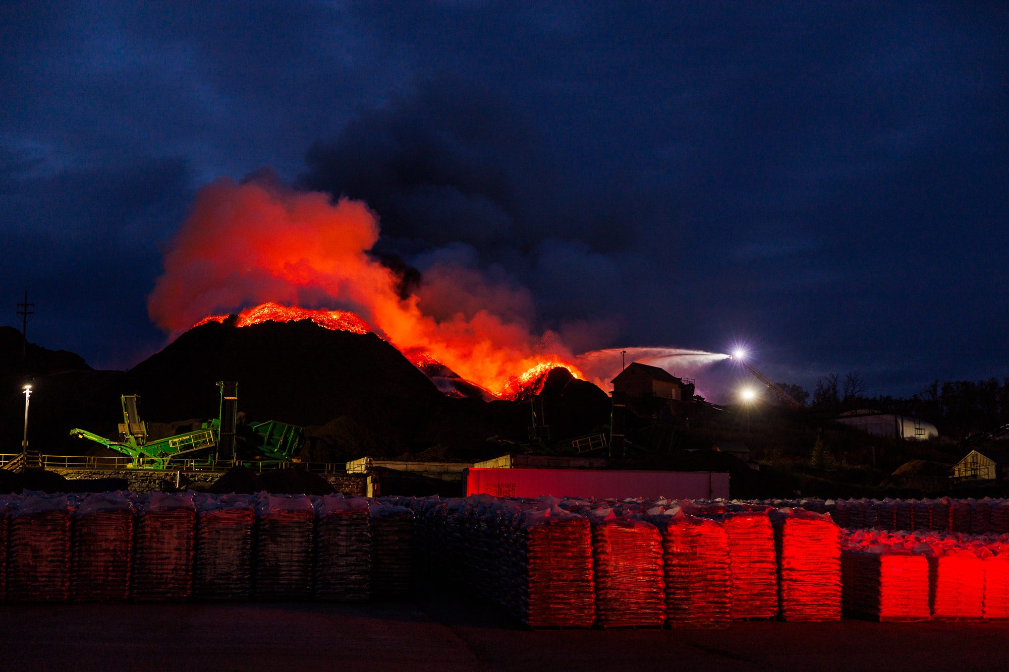 Crews clear scene of Jackson Township mulch plant fire almost 24 hours ...