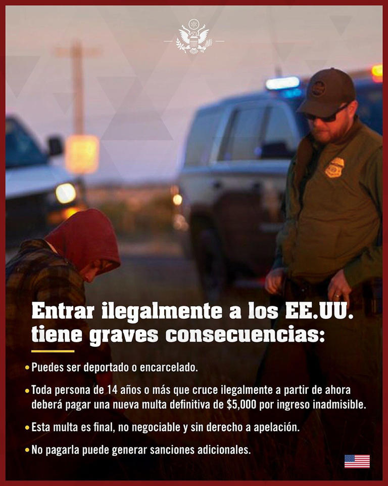 EE.UU. lanza nueva multa de $5,000 por ingreso ilegal para personas de ...