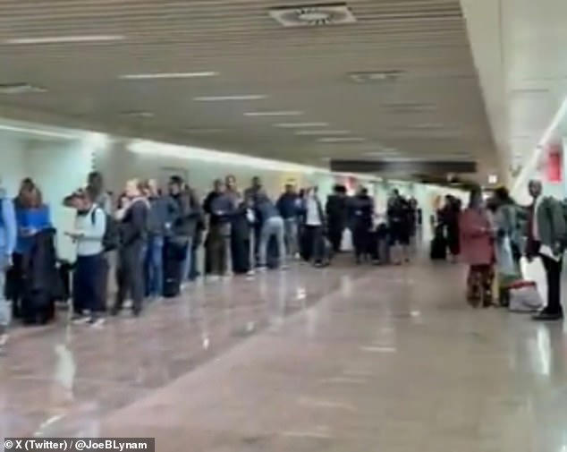 One passenger told The Brussels Times that she was left waiting in a queue for almost three hours upon arrival at Brussels Airport on Monday - and social media footage reveals the long queues