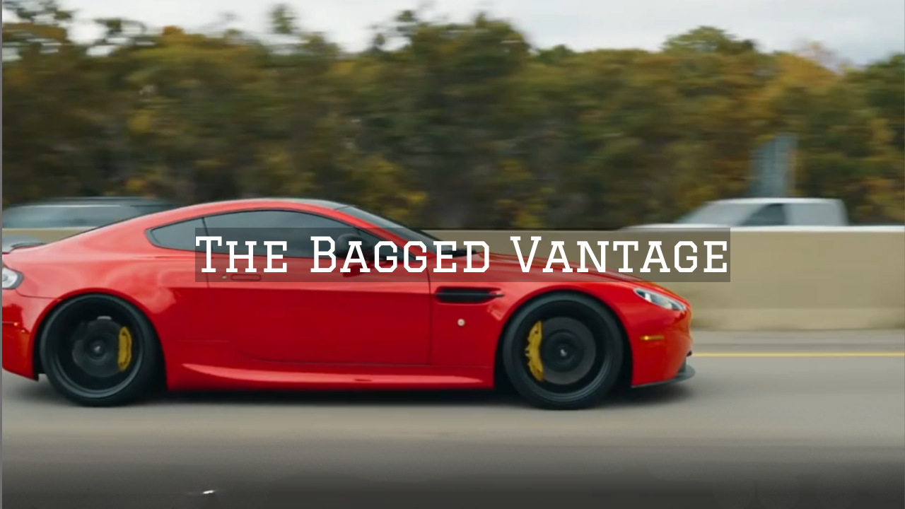 Bagged Aston Martin Vantage with ADV1 wheels
