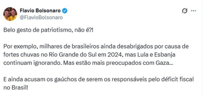 Post de Flávio – Twitter/X