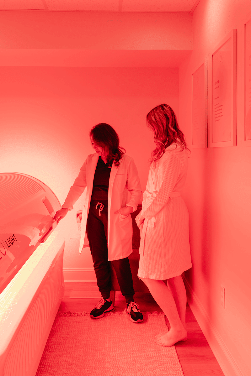 Wrap up your self-care routine with light therapy. Ona Skincare’s beds use targeted light waves to help your skin glow and your body feel its best. Image: Ona Skincare