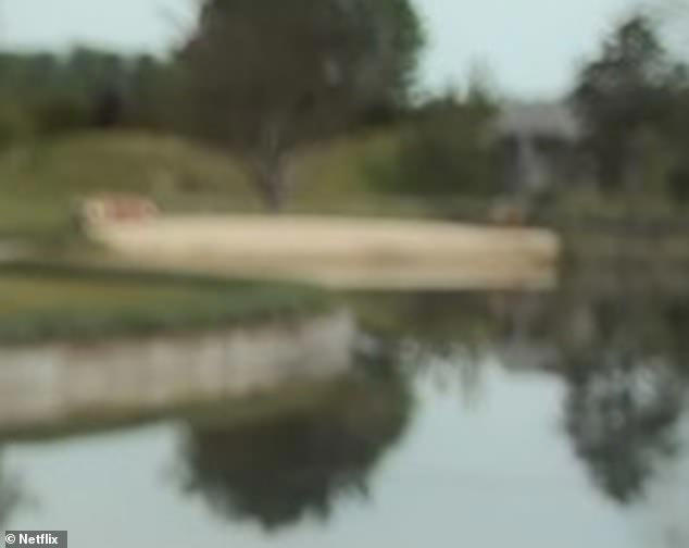 Bordering their enormous lake, the beach was visible between a wooden jetty and a safari tent as the couple sat tearfully discussing Victoria's ambitions and their future together