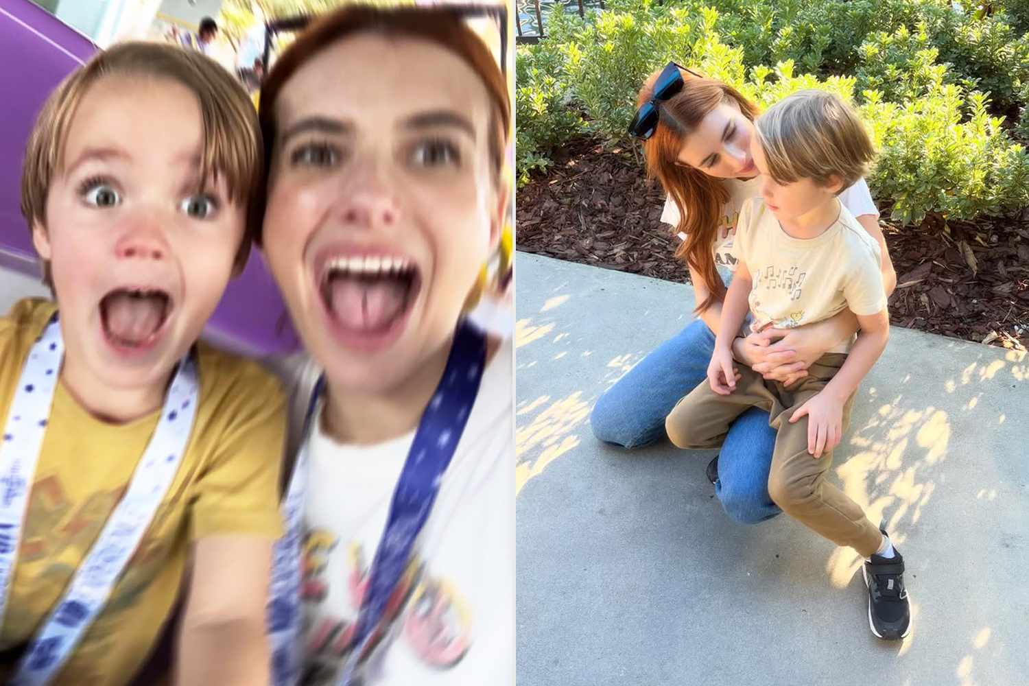 Emma Roberts and Son Rhodes, 4, Are All Smiles as the Pair Have the