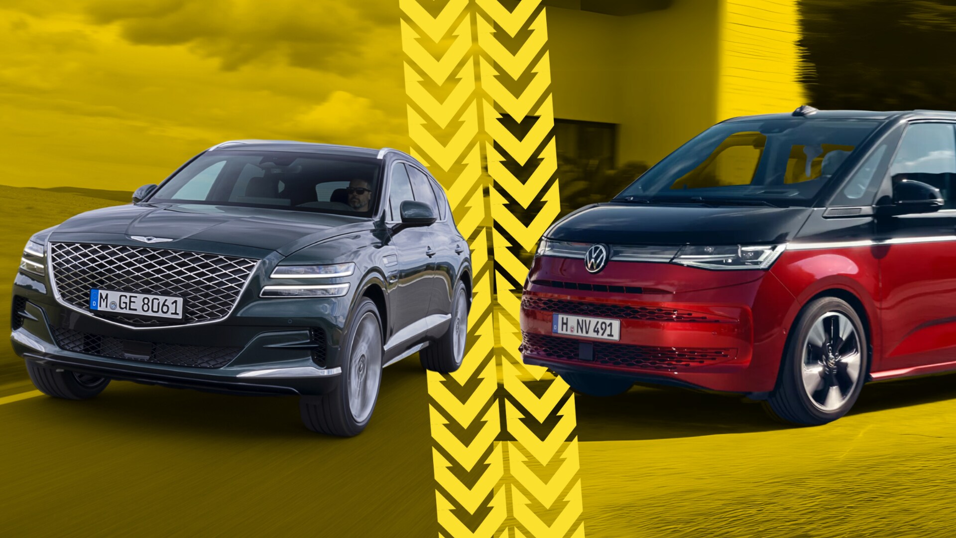 Genesis GV80 vs VW T7 Multivan, Luxury SUV Meets Practical Hybrid Van