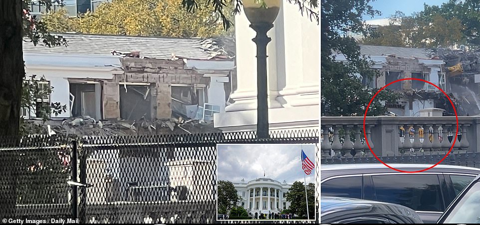 Trump demolishes part of White House for new ballroom