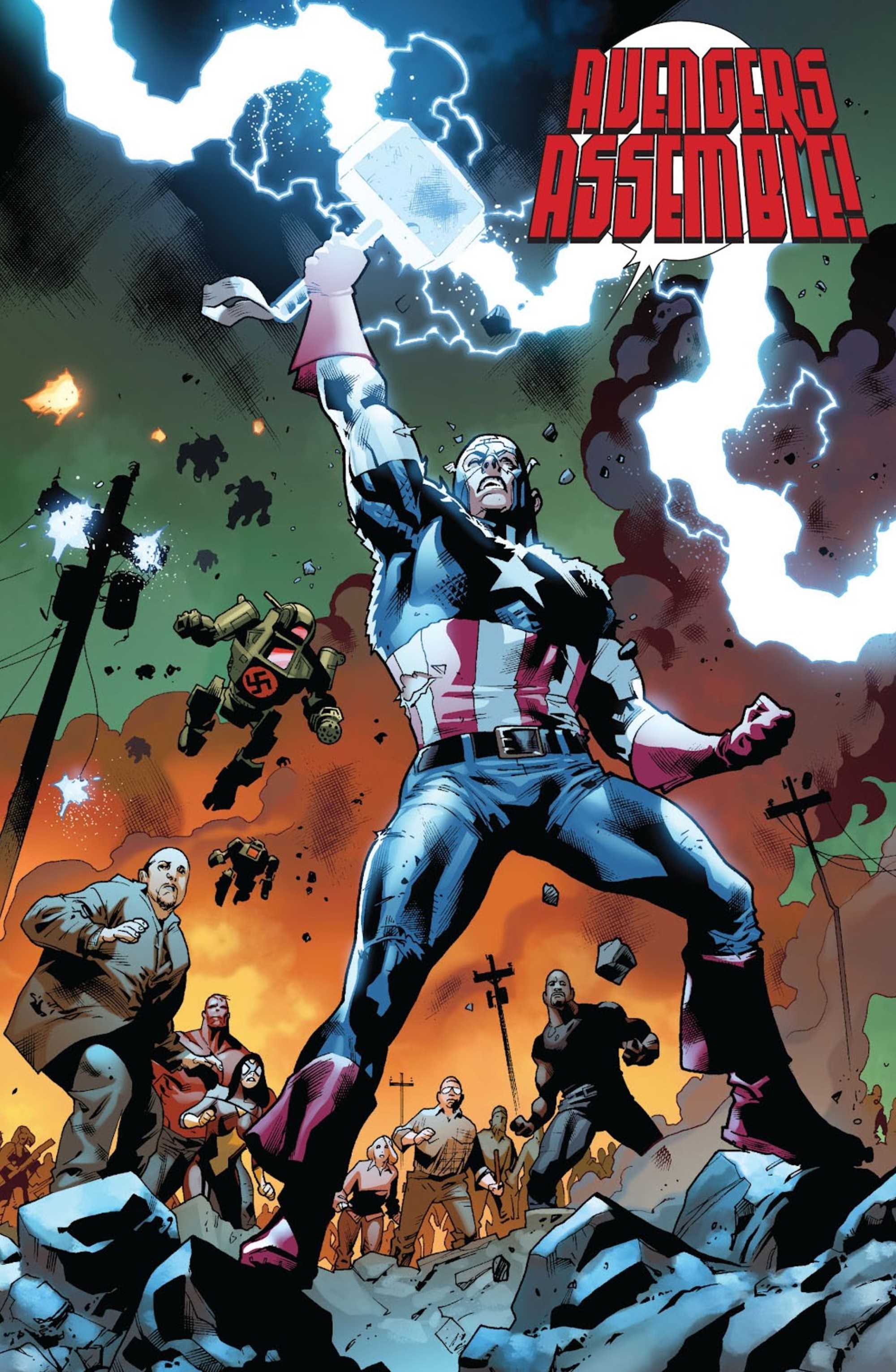 captain america lifts mjolnir in fear itself
