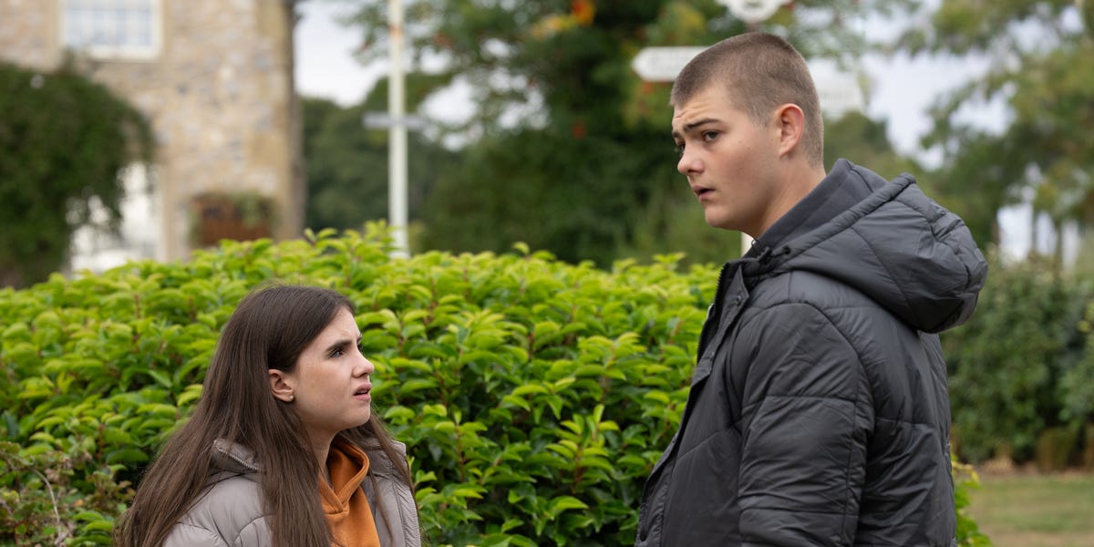 Emmerdale's April Windsor and Dylan Penders find a way to escape evil Ray Walters next week, as they plan to flee the village with a bag of his cash.