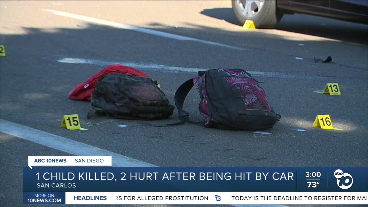 1 child killed, 2 injured after being hit by car in San Carlos