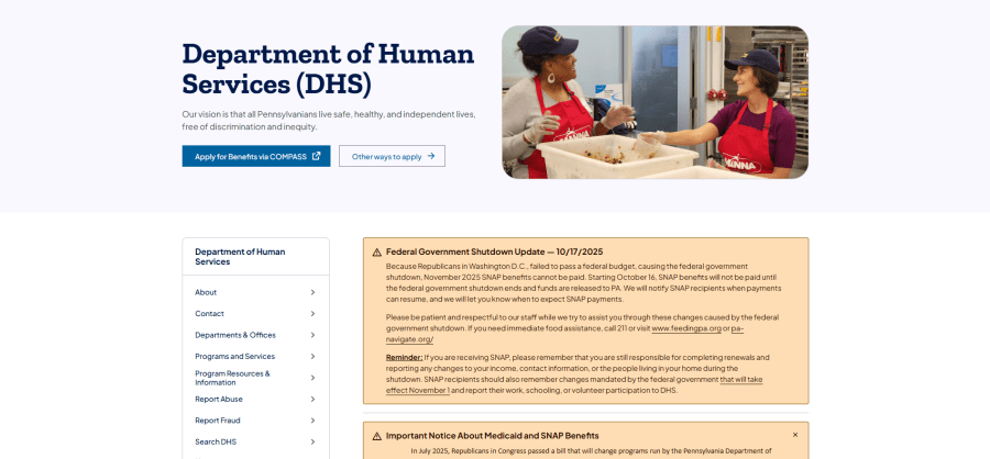 Pennsylvania agency’s website blames Republicans for shutdown