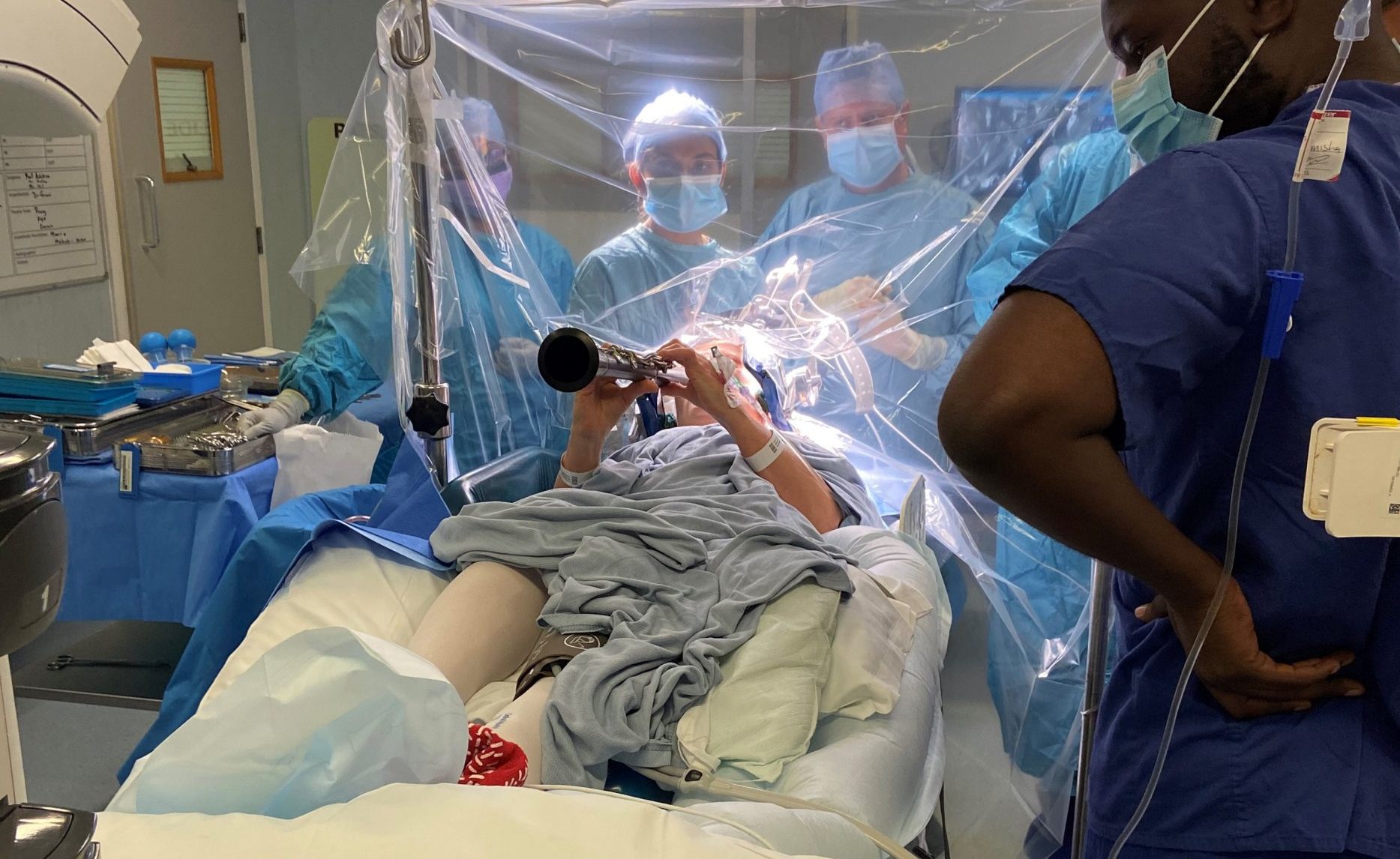 Clarinetist plays during brain surgery to regain skill