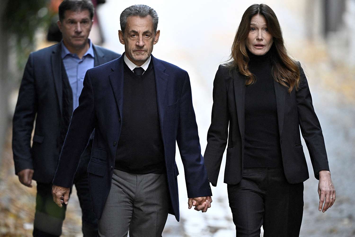 Nicolas Sarkozy, Former President of France, Holds Hands with Wife ...