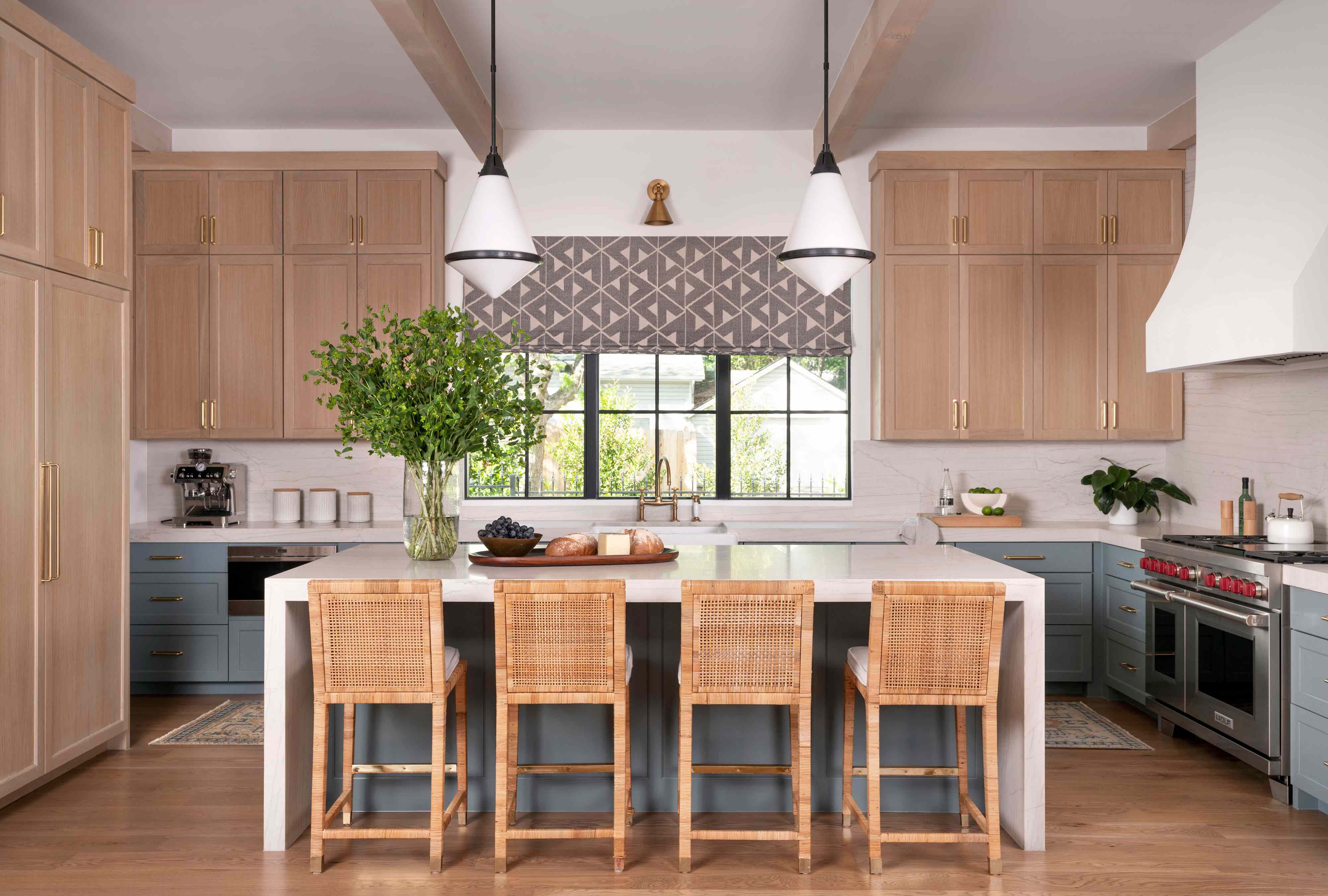 How the two-tone trend is giving wood kitchen cabinets a fresh new look