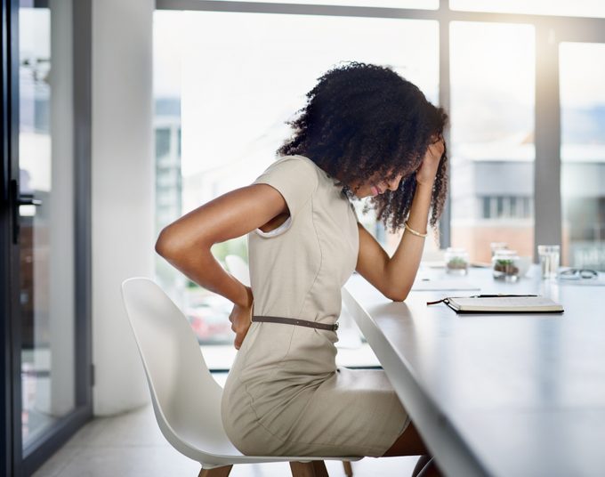 Sitting too long can cause back pain
