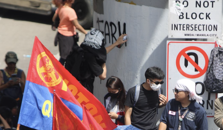 1 nabbed for vandalism at Mendiola rally; groups decry arrest