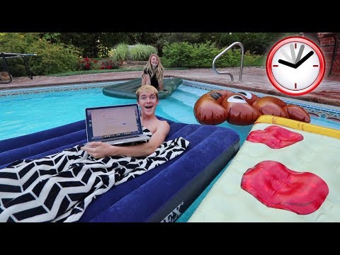 Group completes overnight challenge on pool using air mattresses