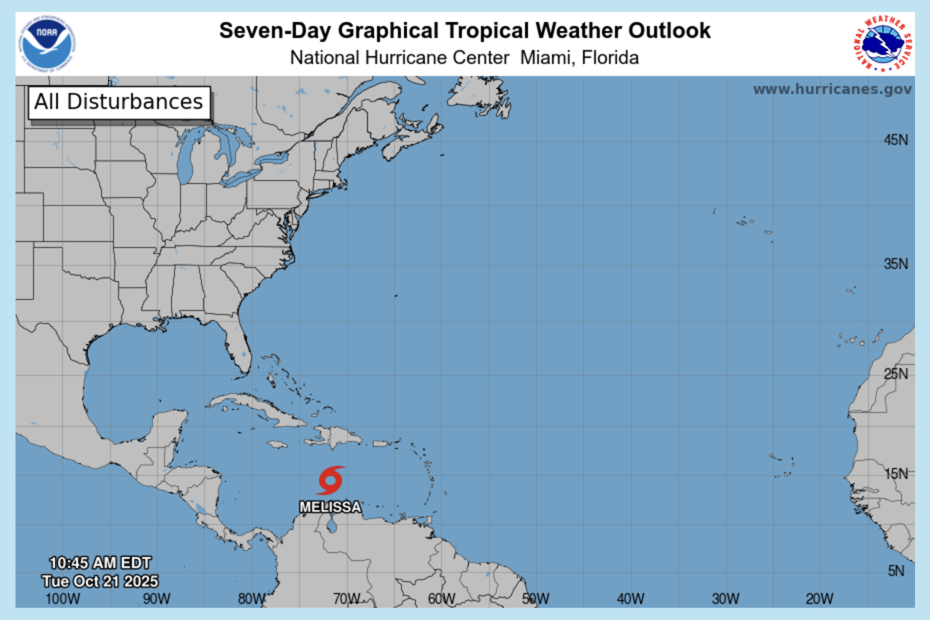 Tropical Storm Melissa forms in the Caribbean Sea: See the National ...
