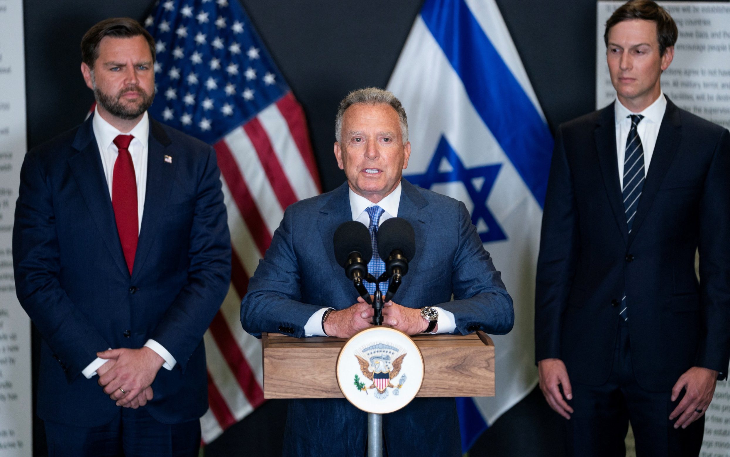 JD Vance, Steve Witkoff (centre) and Jared Kushner