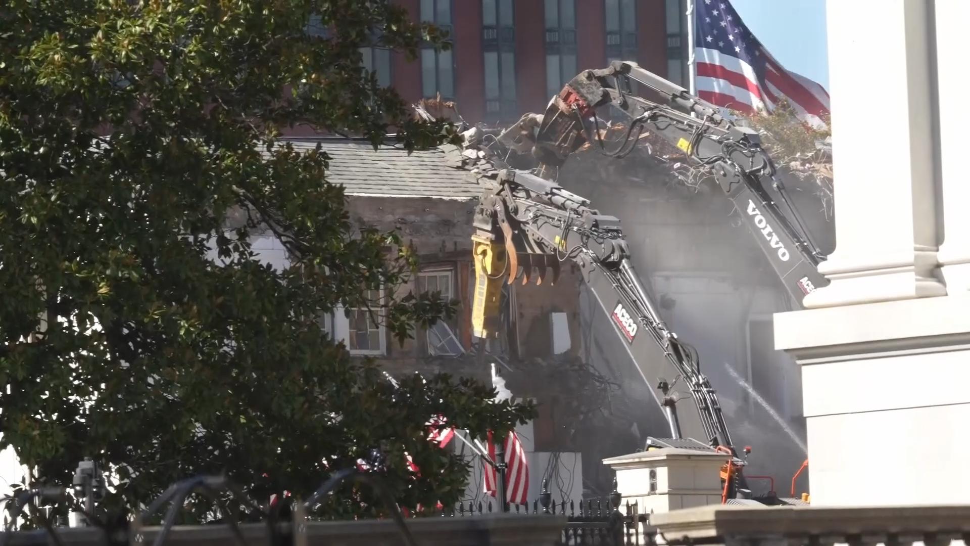 Layout of the White House East Wing, where demolition work is underway