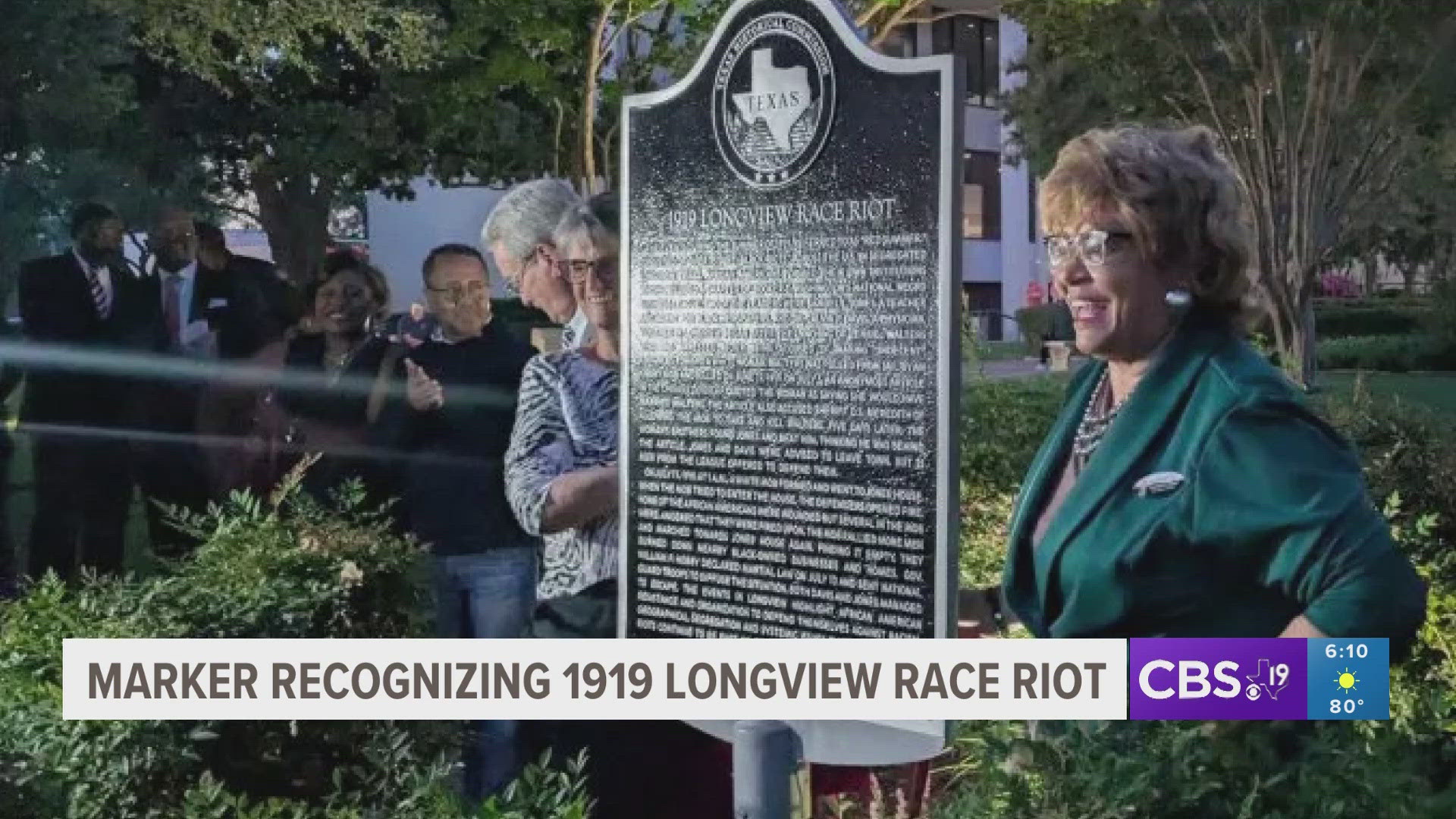 State marker recognizing 1919 Longview race riot placed outside courthouse