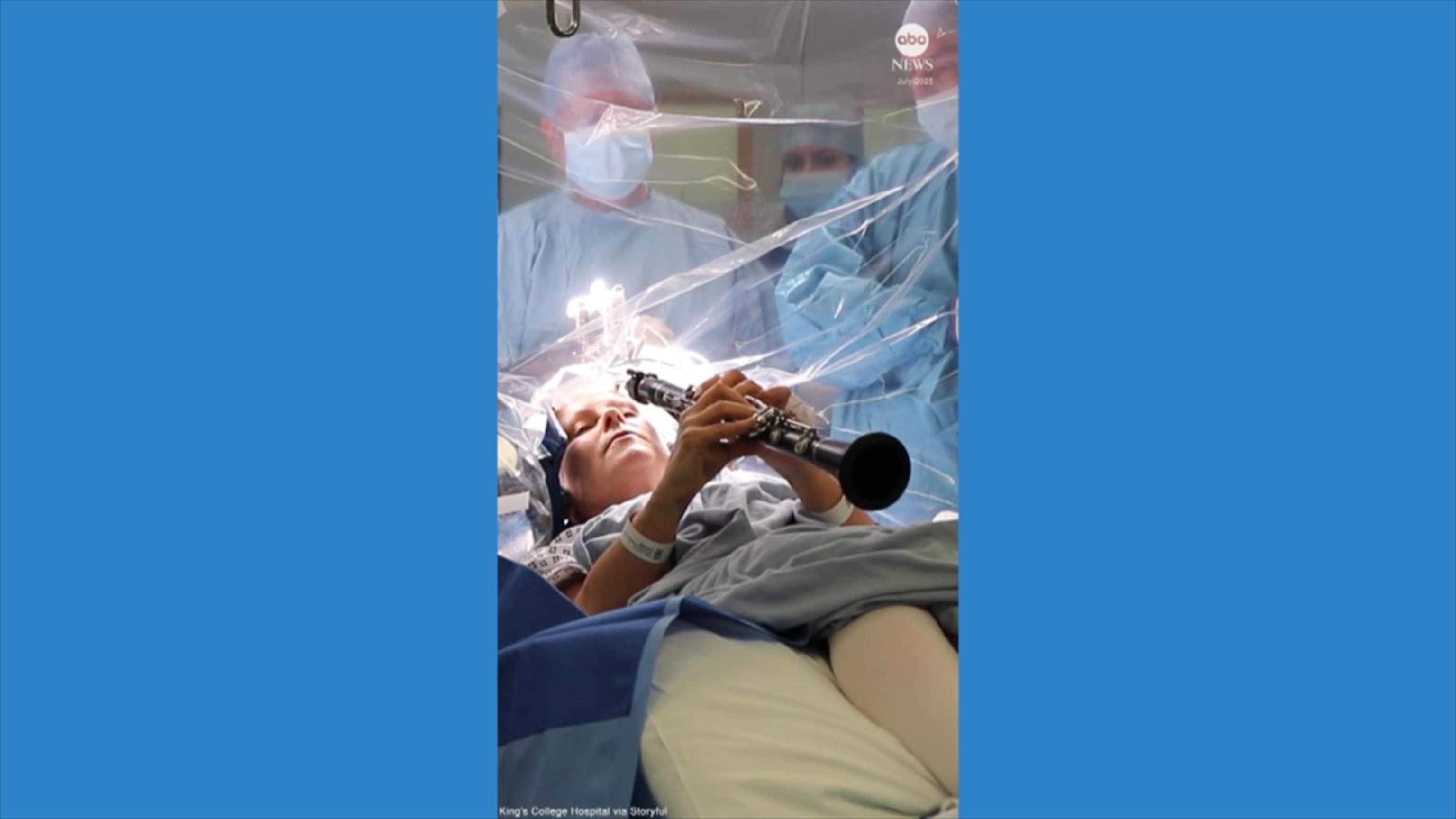 Parkinson's disease patient plays during brain surgery