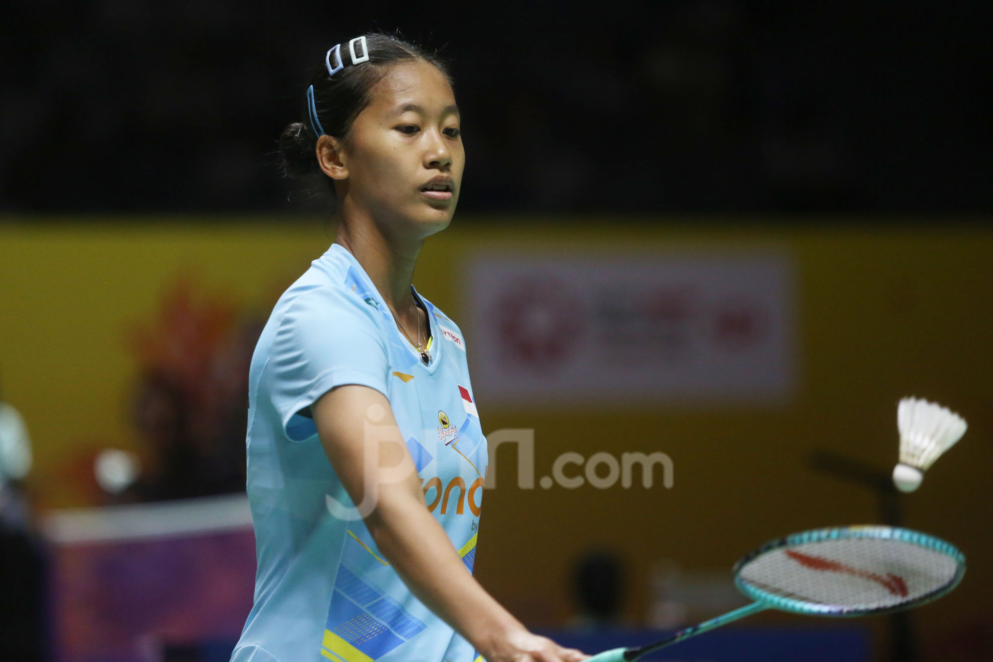 Putri Kusuma Wardani saat bersiap menghadapi pertandingan