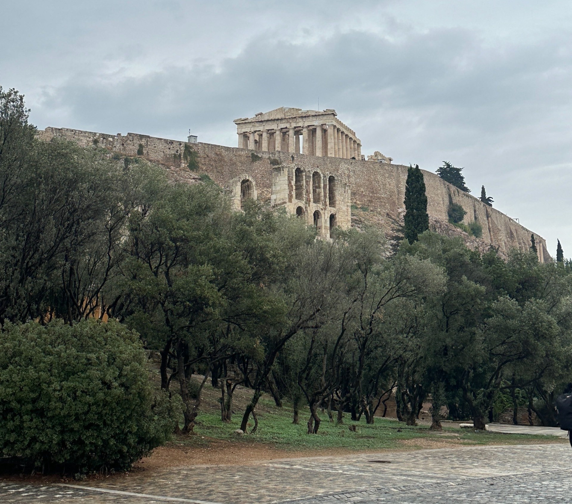 The western side of the Parthenon in Athens, without scaffolding taken from below