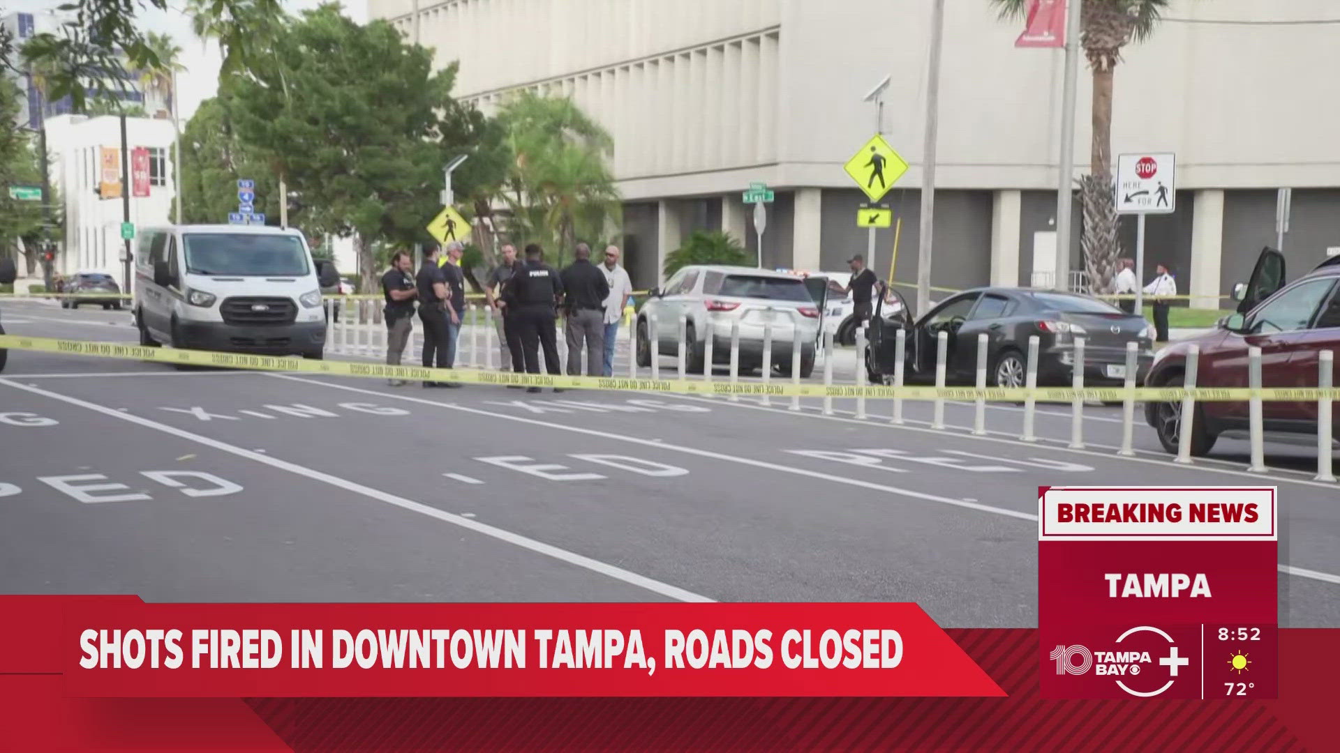 Heavy police presence in downtown Tampa near courthouse after shots ...