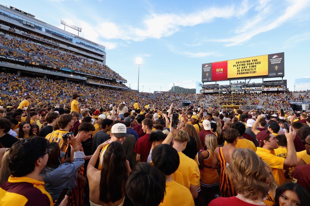 There was almost a goal post tragedy after Arizona State shocked Texas Tech