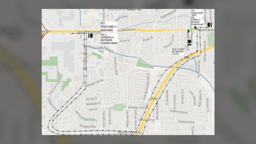 Portion of Airport Boulevard to briefly close Thursday Oct. 23
