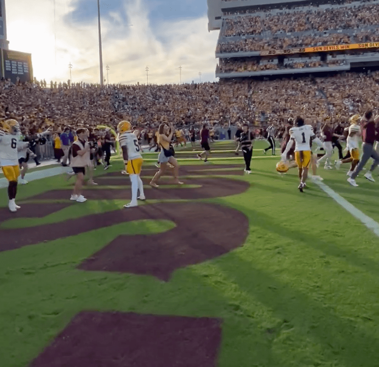 There was almost a goal post tragedy after Arizona State shocked Texas Tech