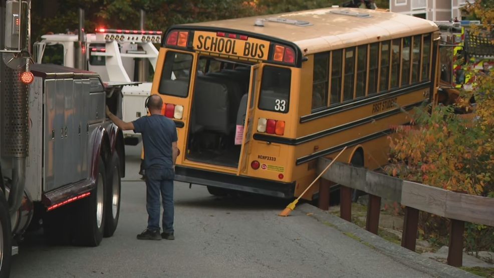 Warwick police say driver was distracted when school bus went into ditch