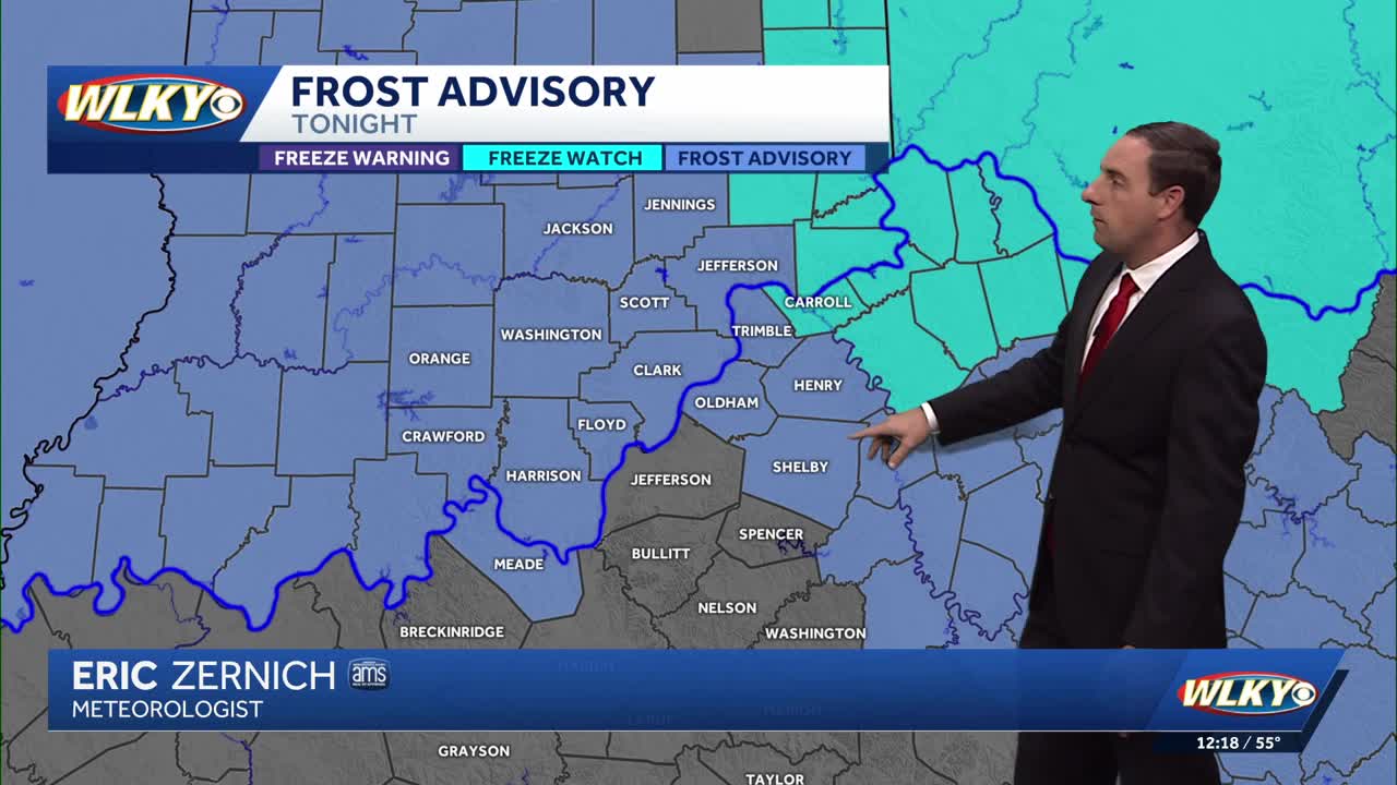Frost Advisories issued for Thursday morning