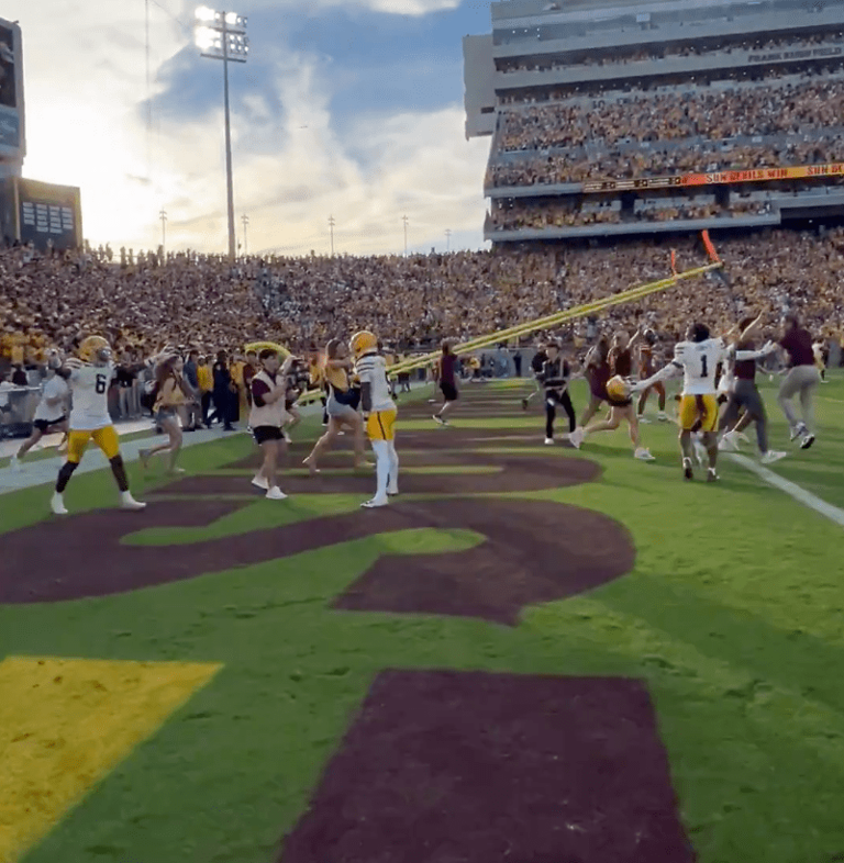 There was almost a goal post tragedy after Arizona State shocked Texas Tech