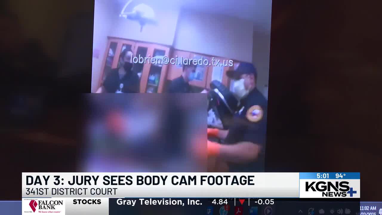 Jury views body cam footage in 2023 double murder trial