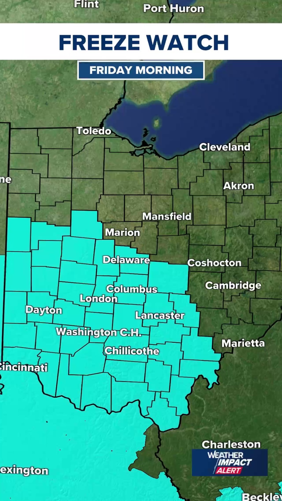 Freeze Watch in effect for parts of central Ohio